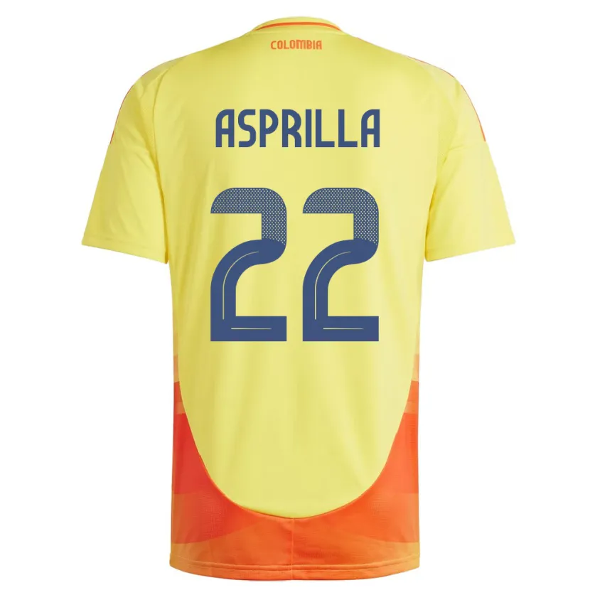 Danxen Hombre Camiseta Colombia Yáser Asprilla #22 Amarillo 1ª Equipación 24-26 La Camisa México