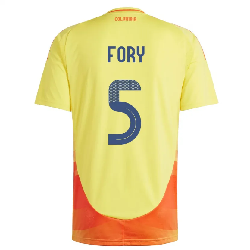 Danxen Hombre Camiseta Colombia Jimer Fory #5 Amarillo 1ª Equipación 24-26 La Camisa México
