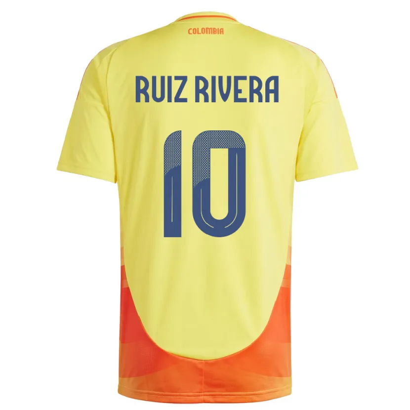 Danxen Hombre Camiseta Colombia Daniel Ruiz Rivera #10 Amarillo 1ª Equipación 24-26 La Camisa México