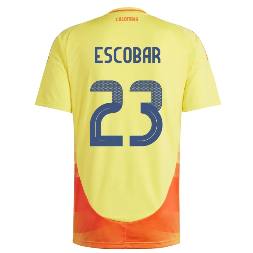 Danxen Hombre Camiseta Colombia Josen Escobar #23 Amarillo 1ª Equipación 24-26 La Camisa México