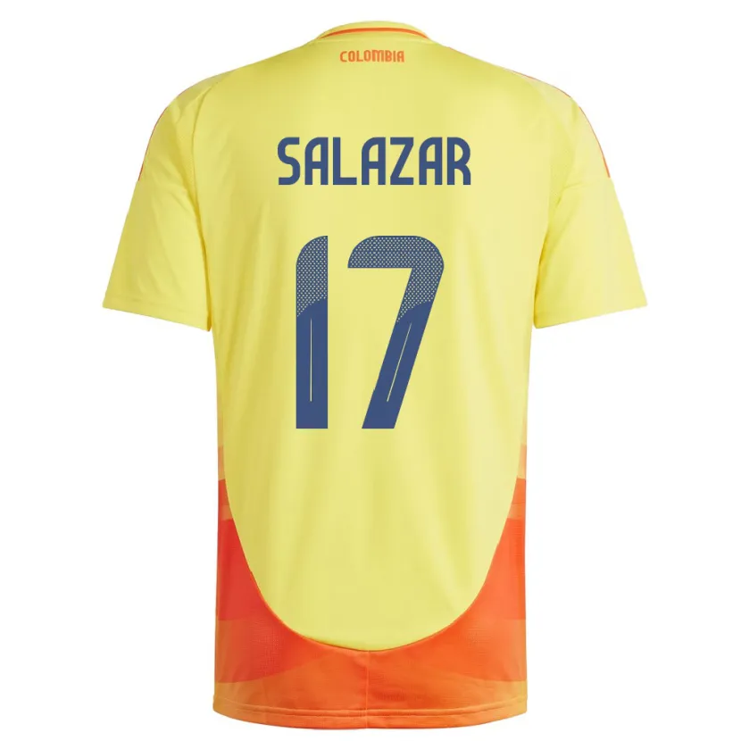 Danxen Hombre Camiseta Colombia Andrés Salazar #17 Amarillo 1ª Equipación 24-26 La Camisa México