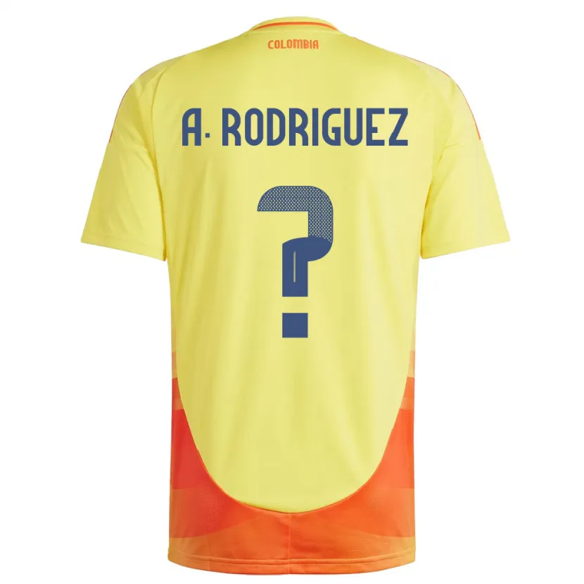 Danxen Hombre Camiseta Colombia Andrés Rodríguez #0 Amarillo 1ª Equipación 24-26 La Camisa México