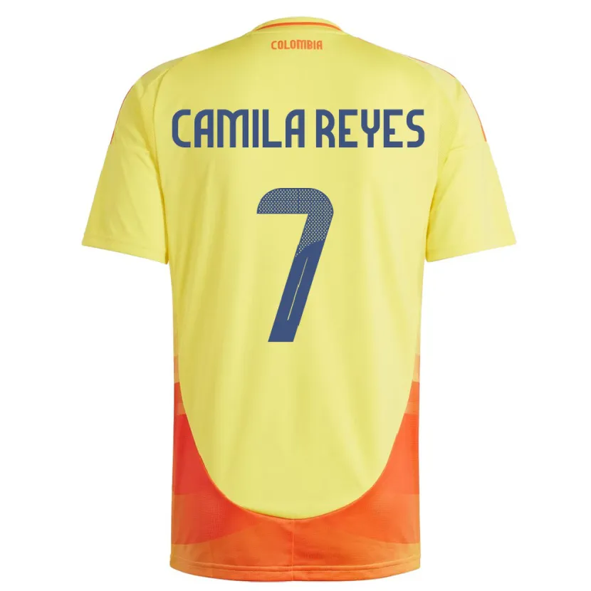 Danxen Hombre Camiseta Colombia María Camila Reyes #7 Amarillo 1ª Equipación 24-26 La Camisa México
