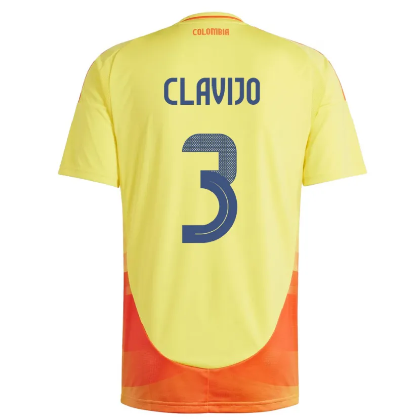 Danxen Hombre Camiseta Colombia Ángela Clavijo #3 Amarillo 1ª Equipación 24-26 La Camisa México