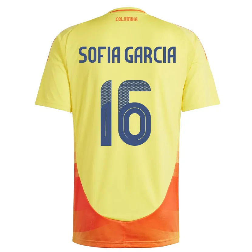 Danxen Hombre Camiseta Colombia Sofía García #16 Amarillo 1ª Equipación 24-26 La Camisa México