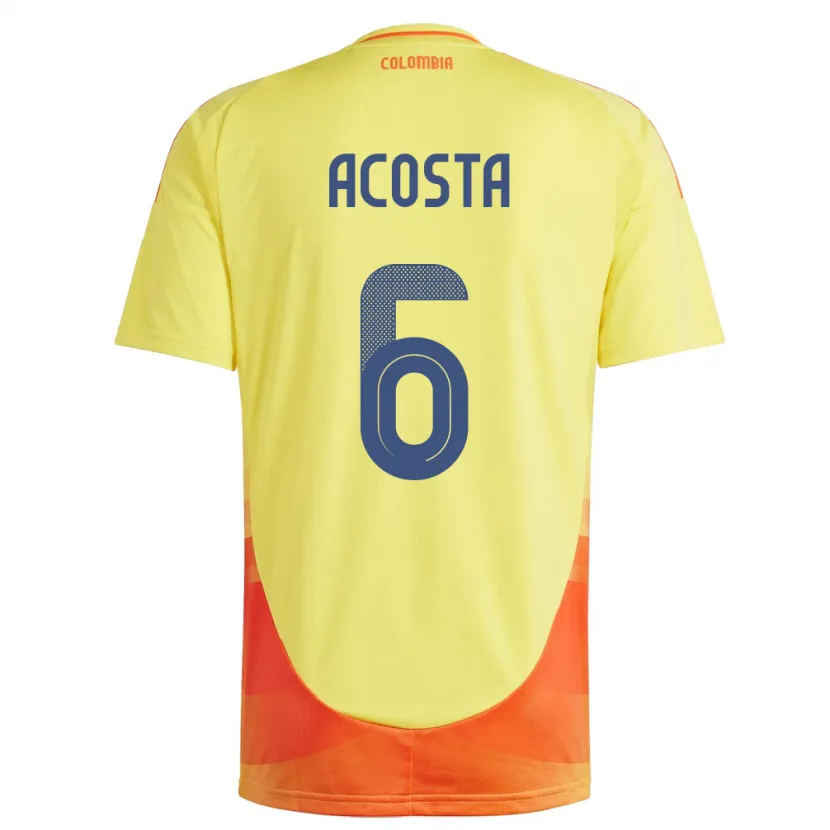 Danxen Hombre Camiseta Colombia Viviana Acosta #6 Amarillo 1ª Equipación 24-26 La Camisa México