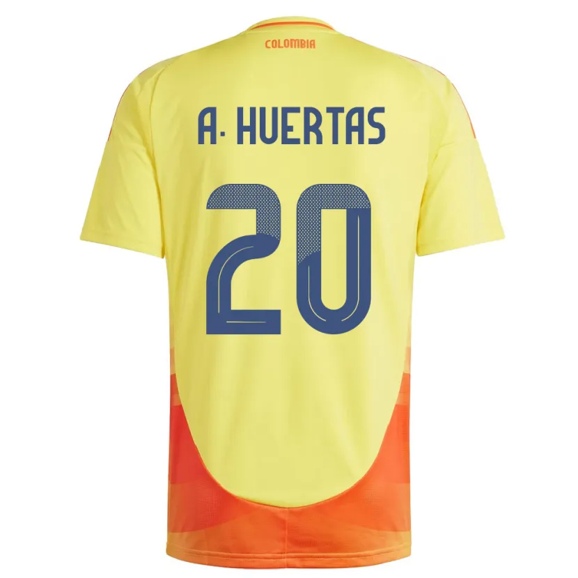 Danxen Hombre Camiseta Colombia Ana Huertas #20 Amarillo 1ª Equipación 24-26 La Camisa México