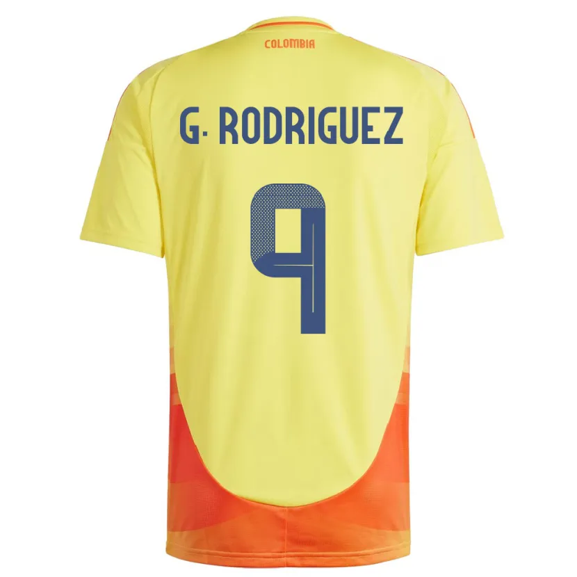 Danxen Hombre Camiseta Colombia Gabriela Rodríguez #9 Amarillo 1ª Equipación 24-26 La Camisa México