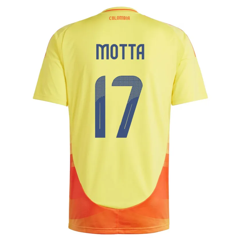 Danxen Hombre Camiseta Colombia Cristina Motta #17 Amarillo 1ª Equipación 24-26 La Camisa México