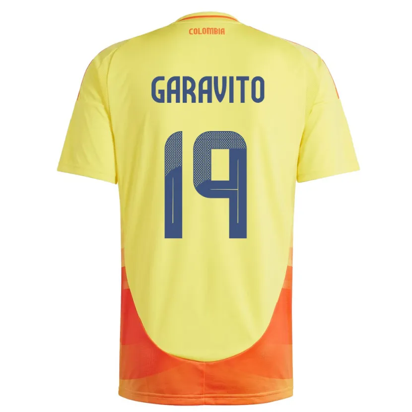 Danxen Hombre Camiseta Colombia Laura Garavito #19 Amarillo 1ª Equipación 24-26 La Camisa México