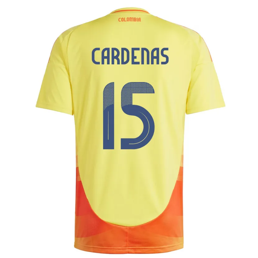 Danxen Hombre Camiseta Colombia Wendy Cárdenas #15 Amarillo 1ª Equipación 24-26 La Camisa México