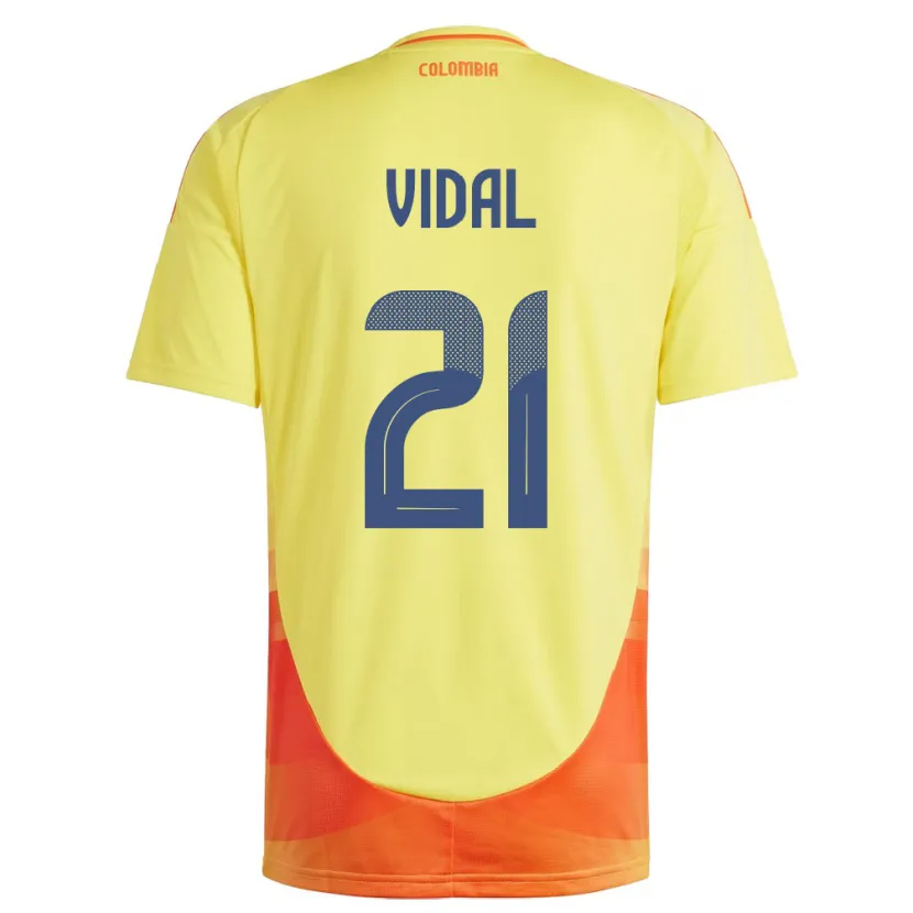 Danxen Hombre Camiseta Colombia Ingrid Vidal #21 Amarillo 1ª Equipación 24-26 La Camisa México
