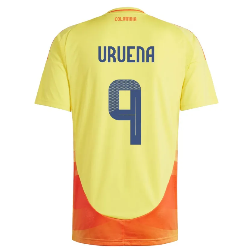 Danxen Hombre Camiseta Colombia Gabriela Urueña #9 Amarillo 1ª Equipación 24-26 La Camisa México