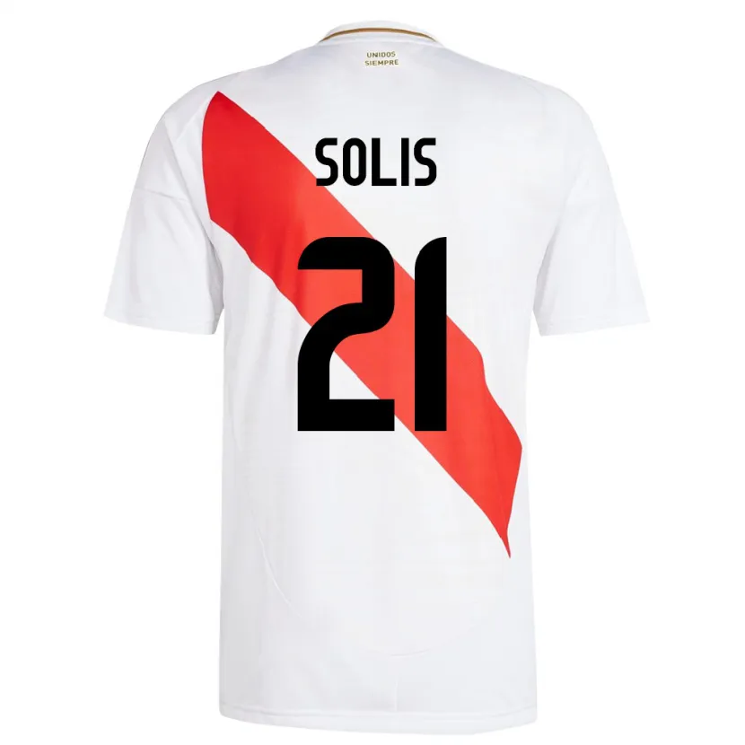 Danxen Hombre Camiseta Perú Renato Solís #21 Blanco 1ª Equipación 24-26 La Camisa México