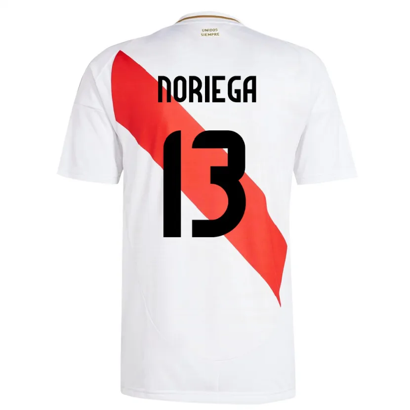 Danxen Hombre Camiseta Perú Erick Noriega #13 Blanco 1ª Equipación 24-26 La Camisa México