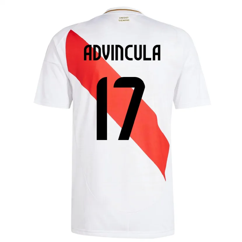 Danxen Hombre Camiseta Perú Luis Advíncula #17 Blanco 1ª Equipación 24-26 La Camisa México