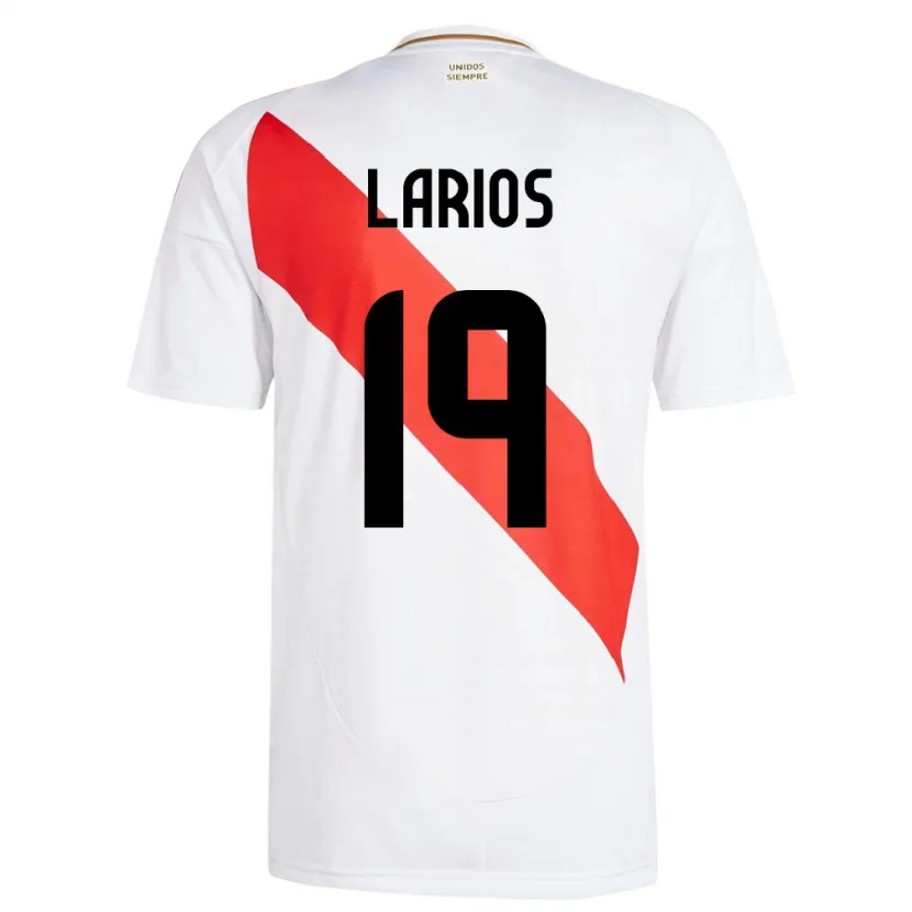 Danxen Hombre Camiseta Perú Guillermo Larios #19 Blanco 1ª Equipación 24-26 La Camisa México
