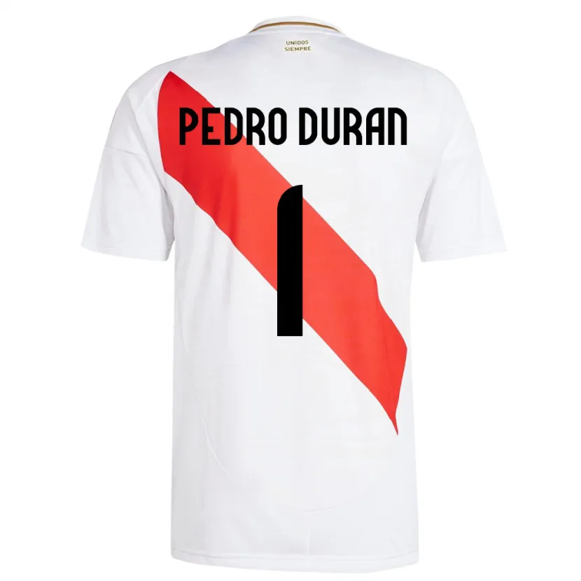 Danxen Hombre Camiseta Perú Juan Pedro Durán #1 Blanco 1ª Equipación 24-26 La Camisa México
