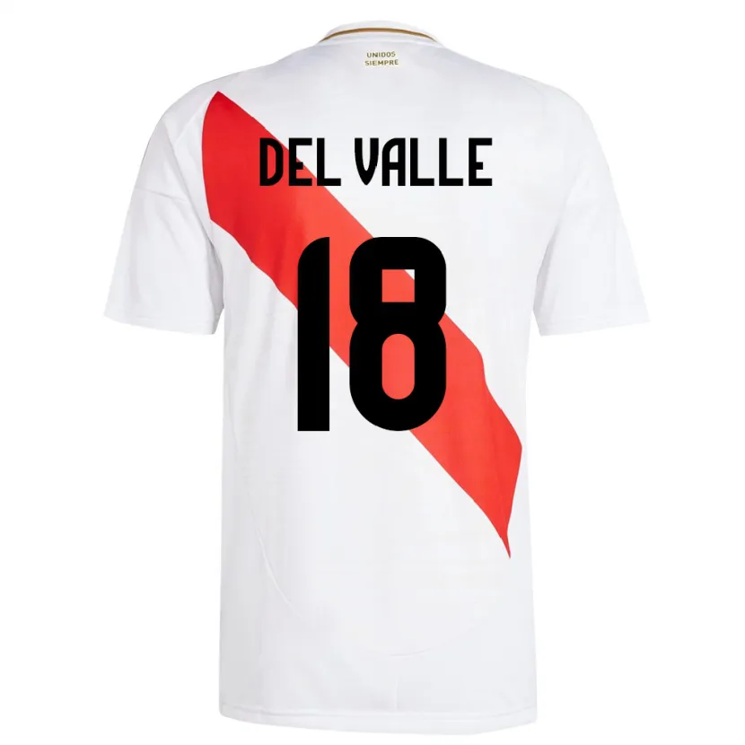 Danxen Hombre Camiseta Perú Yamir Del Valle #18 Blanco 1ª Equipación 24-26 La Camisa México