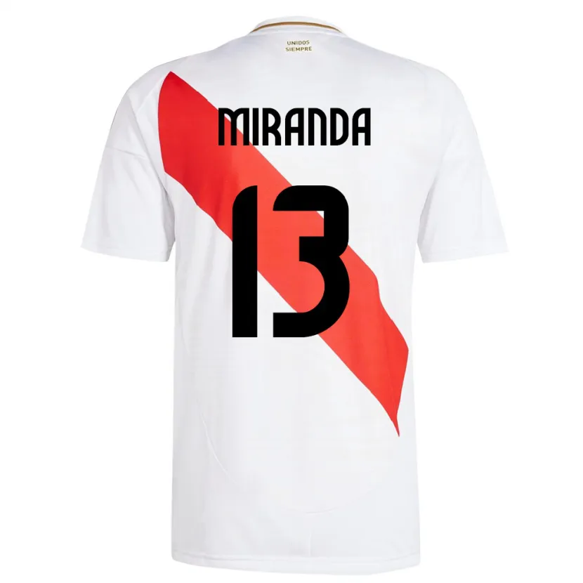 Danxen Hombre Camiseta Perú Yoselin Miranda #13 Blanco 1ª Equipación 24-26 La Camisa México