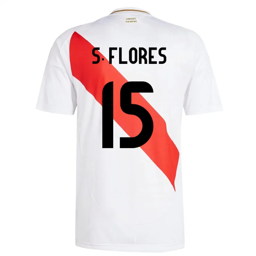 Danxen Hombre Camiseta Perú Scarleth Flores #15 Blanco 1ª Equipación 24-26 La Camisa México
