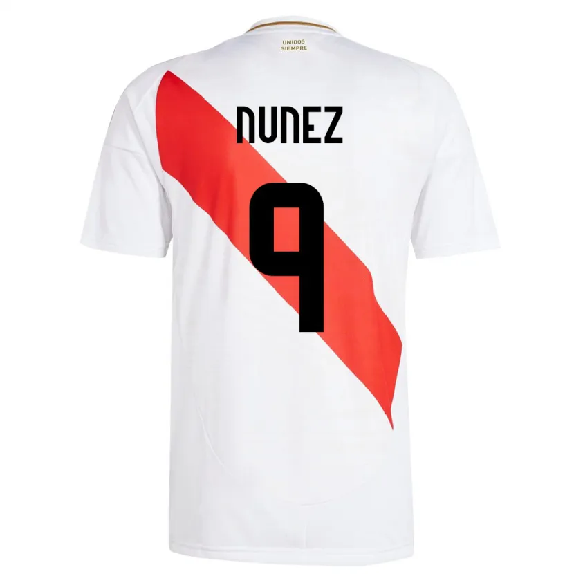 Danxen Hombre Camiseta Perú Pierina Núñez #9 Blanco 1ª Equipación 24-26 La Camisa México