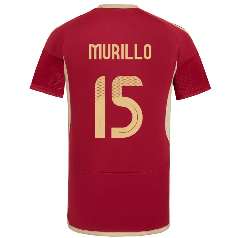 Danxen Hombre Camiseta Venezuela Jhon Murillo #15 Borgoña 1ª Equipación 24-26 La Camisa México