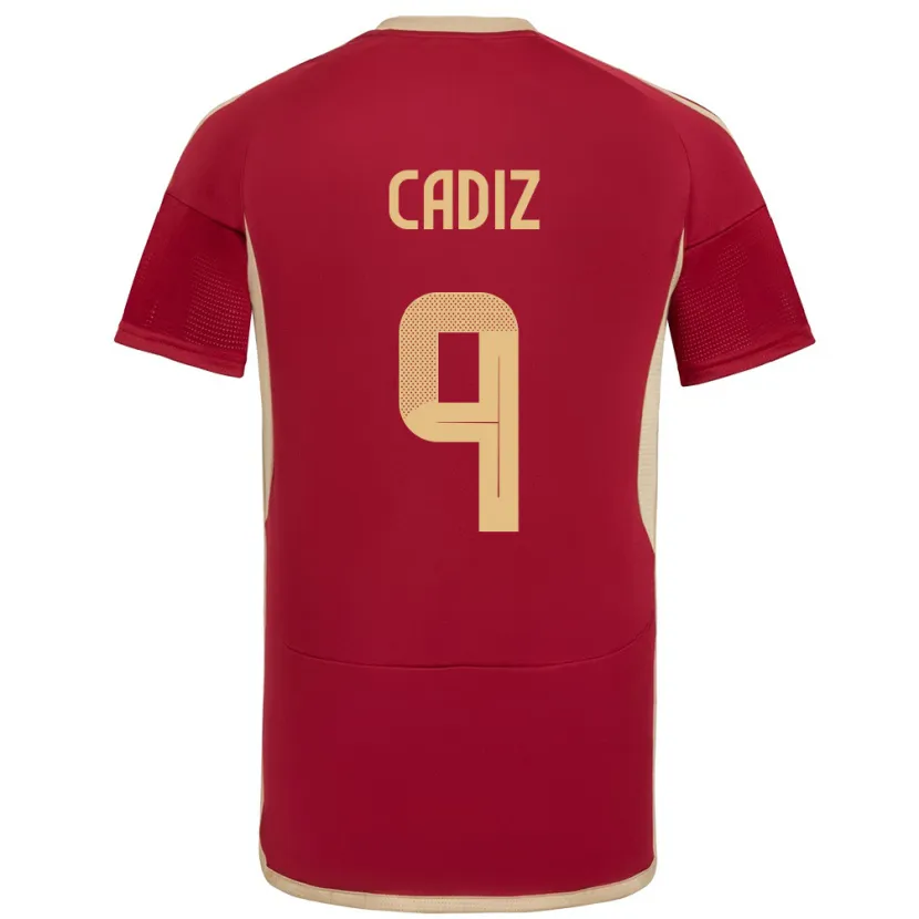 Danxen Hombre Camiseta Venezuela Jhonder Cádiz #9 Borgoña 1ª Equipación 24-26 La Camisa México