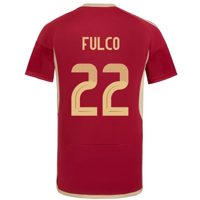 Danxen Hombre Camiseta Venezuela Pedro Fulco #22 Borgoña 1ª Equipación 24-26 La Camisa México