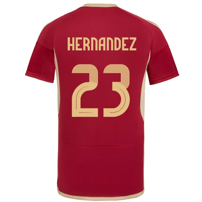 Danxen Hombre Camiseta Venezuela Luifer Hernández #23 Borgoña 1ª Equipación 24-26 La Camisa México