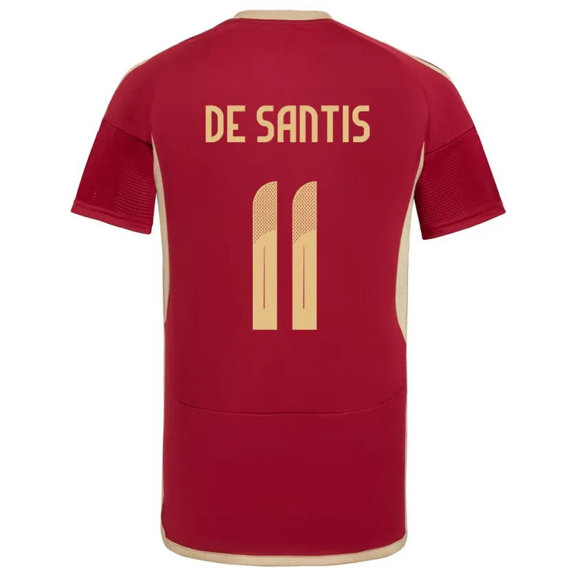 Danxen Hombre Camiseta Venezuela Jeriel De Santis #11 Borgoña 1ª Equipación 24-26 La Camisa México