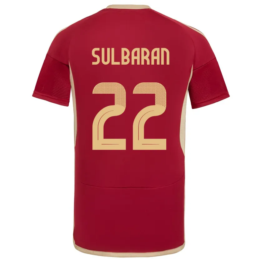 Danxen Hombre Camiseta Venezuela Manuel Sulbarán #22 Borgoña 1ª Equipación 24-26 La Camisa México
