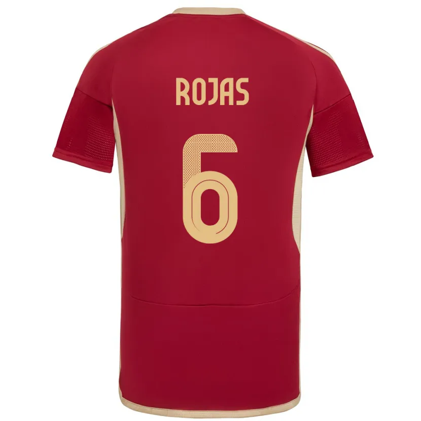 Danxen Hombre Camiseta Venezuela Carlos Rojas #6 Borgoña 1ª Equipación 24-26 La Camisa México