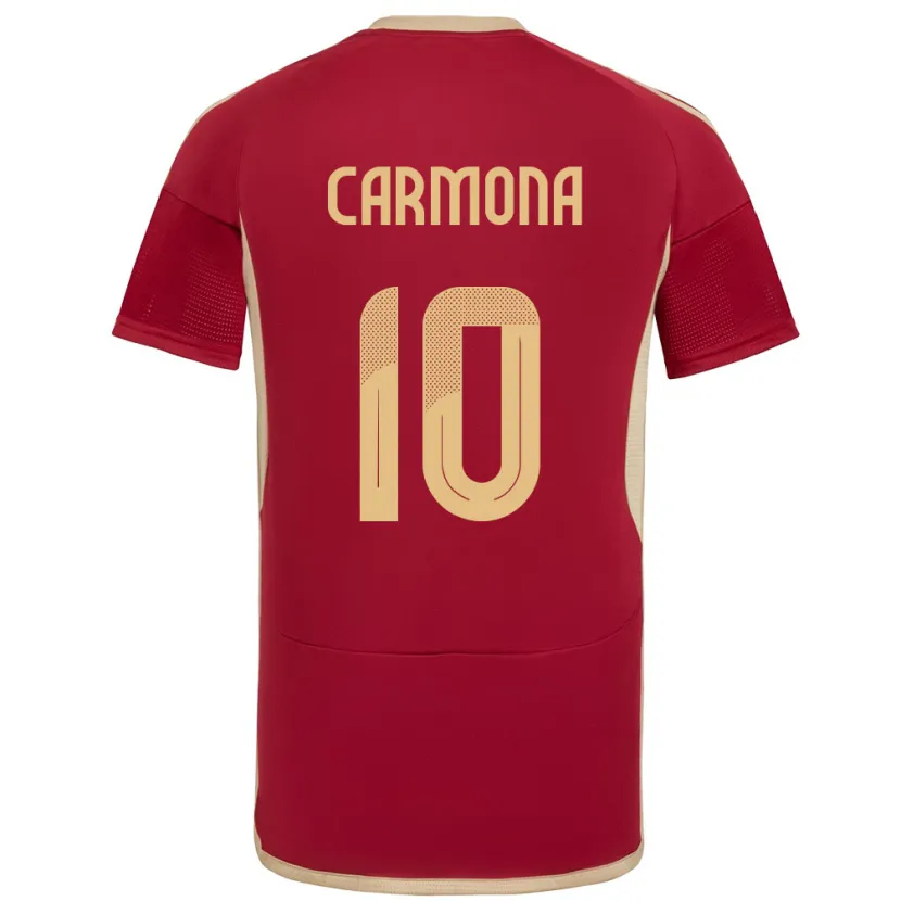 Danxen Hombre Camiseta Venezuela Wikelman Carmona #10 Borgoña 1ª Equipación 24-26 La Camisa México
