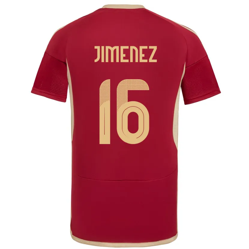 Danxen Hombre Camiseta Venezuela Néstor Jiménez #16 Borgoña 1ª Equipación 24-26 La Camisa México