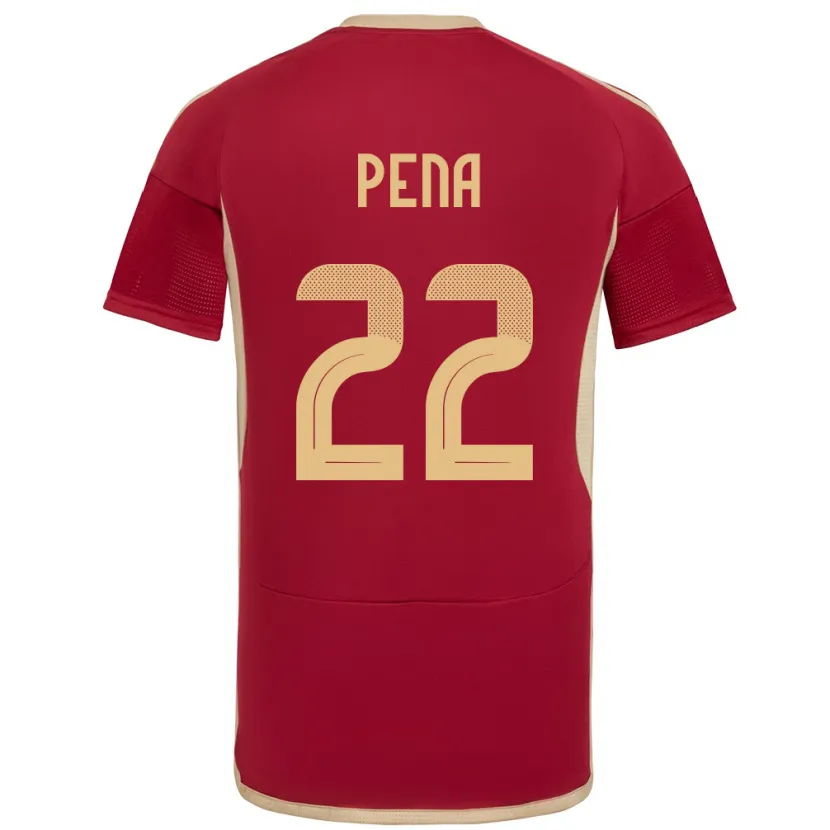 Danxen Hombre Camiseta Venezuela Lewuis Peña #22 Borgoña 1ª Equipación 24-26 La Camisa México