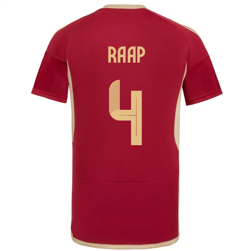 Danxen Hombre Camiseta Venezuela Yiandro Raap #4 Borgoña 1ª Equipación 24-26 La Camisa México