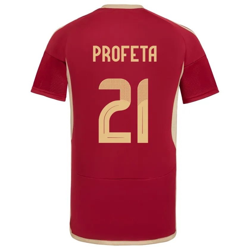 Danxen Hombre Camiseta Venezuela Nicola Profeta #21 Borgoña 1ª Equipación 24-26 La Camisa México