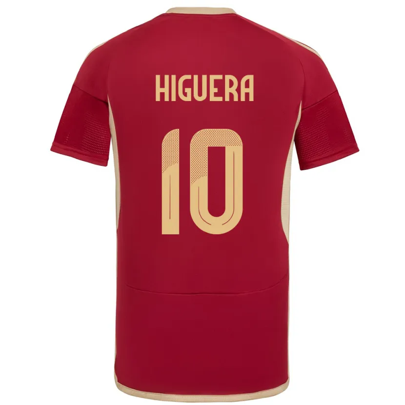 Danxen Hombre Camiseta Venezuela Enyerliannys Higuera #10 Borgoña 1ª Equipación 24-26 La Camisa México