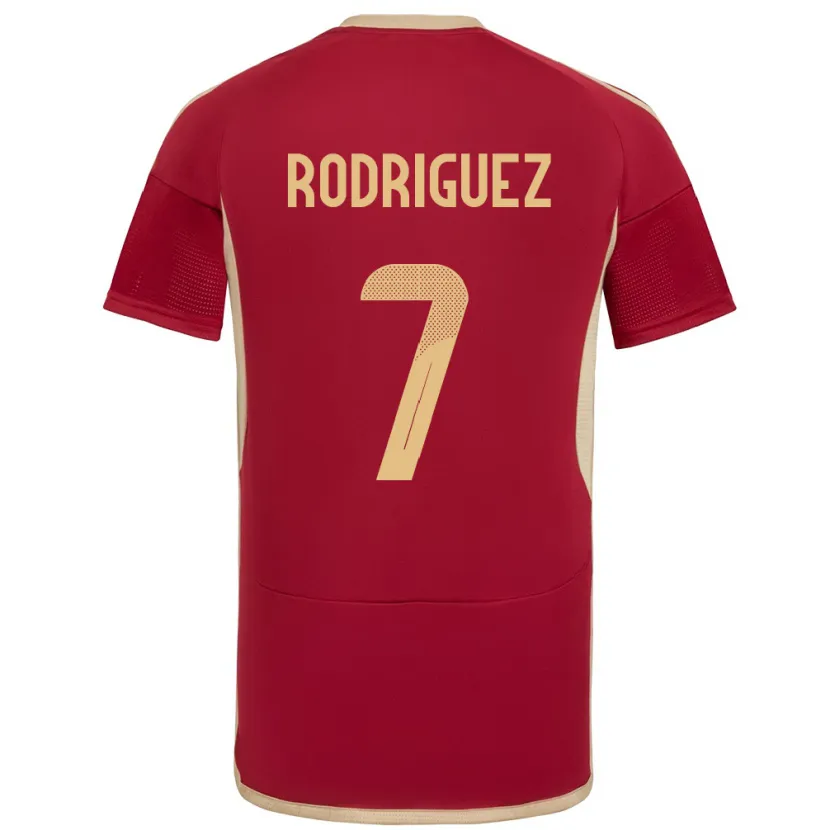 Danxen Hombre Camiseta Venezuela Daniuska Rodriguez #7 Borgoña 1ª Equipación 24-26 La Camisa México