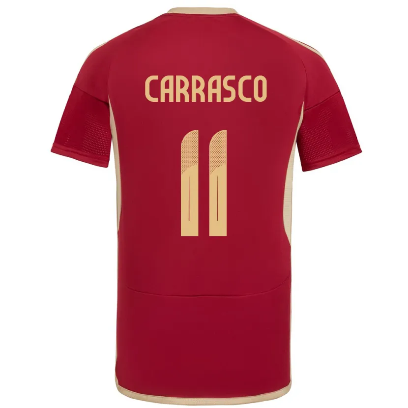 Danxen Hombre Camiseta Venezuela Raiderlin Carrasco #11 Borgoña 1ª Equipación 24-26 La Camisa México