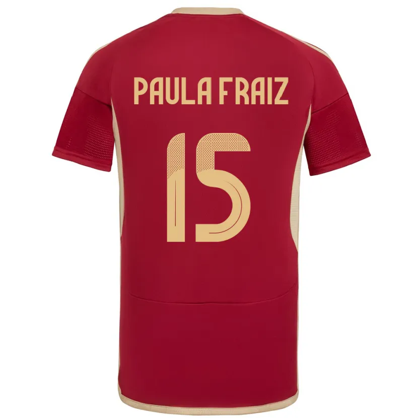 Danxen Hombre Camiseta Venezuela Ana Paula Fraiz #15 Borgoña 1ª Equipación 24-26 La Camisa México