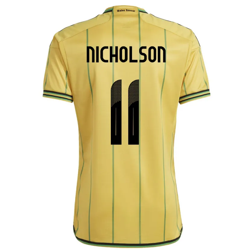 Danxen Hombre Camiseta Jamaica Shamar Nicholson #11 Amarillo 1ª Equipación 24-26 La Camisa México