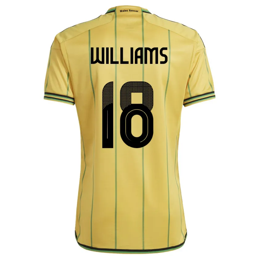 Danxen Hombre Camiseta Jamaica Romario Williams #18 Amarillo 1ª Equipación 24-26 La Camisa México