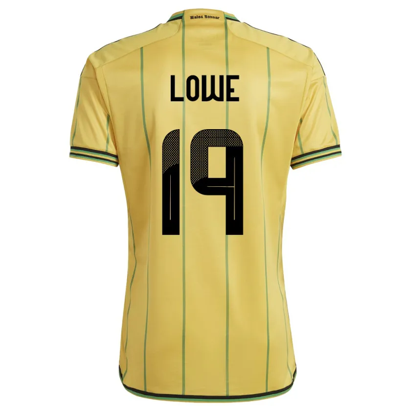 Danxen Hombre Camiseta Jamaica Jamal Lowe #19 Amarillo 1ª Equipación 24-26 La Camisa México