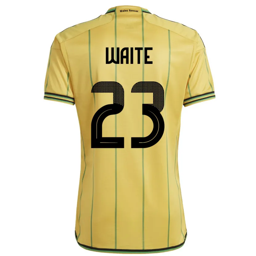 Danxen Hombre Camiseta Jamaica Jahmali Waite #23 Amarillo 1ª Equipación 24-26 La Camisa México