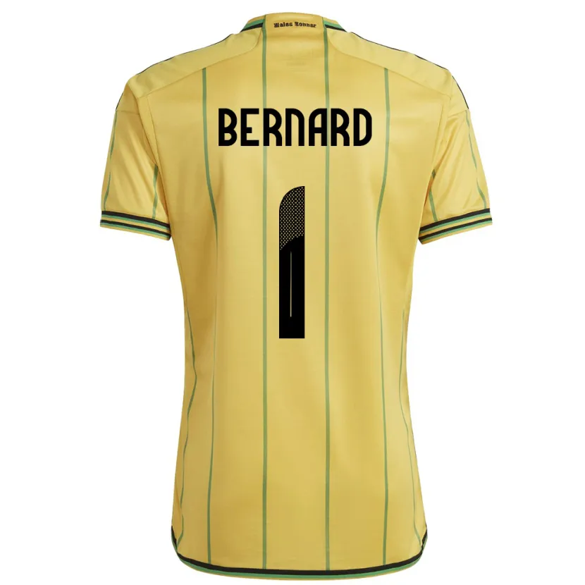 Danxen Hombre Camiseta Jamaica Akeem Bernard #1 Amarillo 1ª Equipación 24-26 La Camisa México
