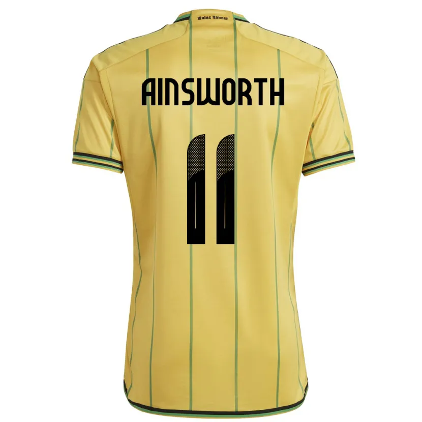 Danxen Hombre Camiseta Jamaica Christopher Ainsworth #11 Amarillo 1ª Equipación 24-26 La Camisa México