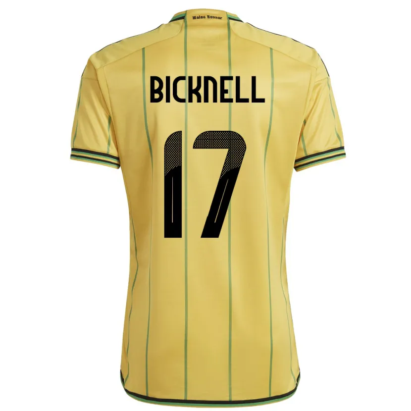 Danxen Hombre Camiseta Jamaica Alexander Bicknell #17 Amarillo 1ª Equipación 24-26 La Camisa México
