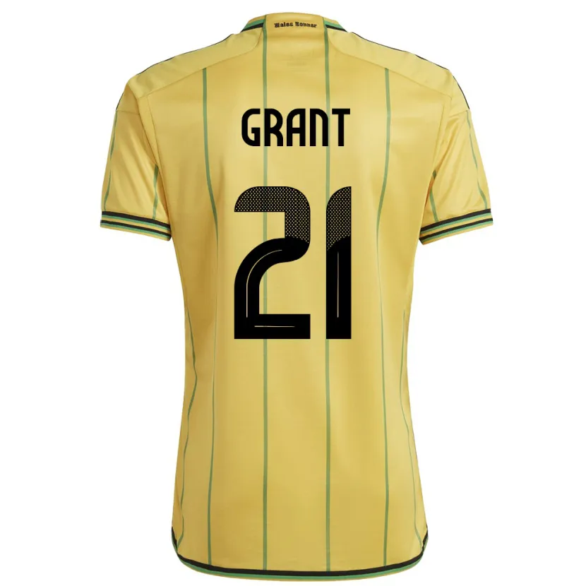 Danxen Hombre Camiseta Jamaica Joshua Grant #21 Amarillo 1ª Equipación 24-26 La Camisa México